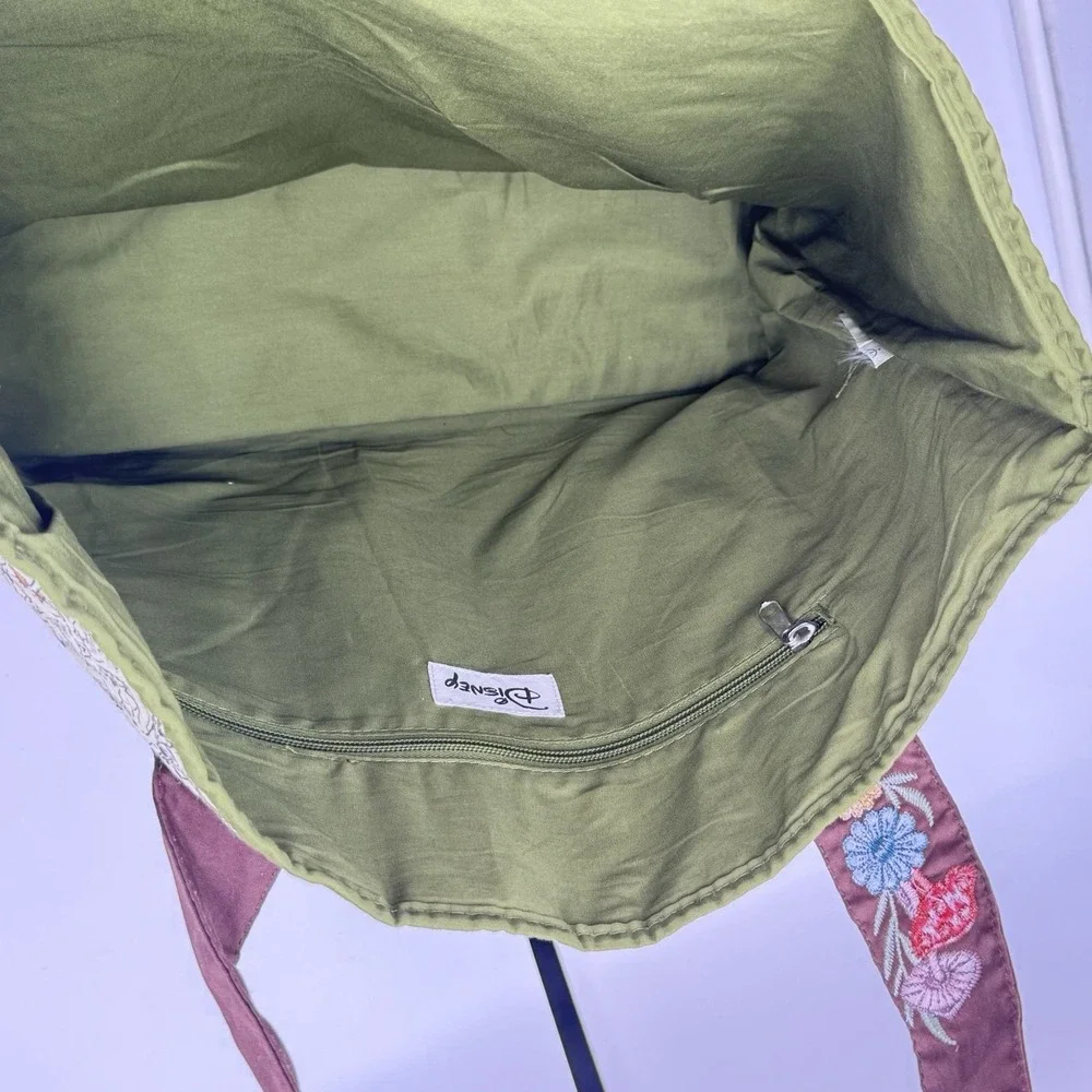 Diisney Parks Quilted Tote Bag With Bambi Flower &Thumper!! Mushroom CottageCore